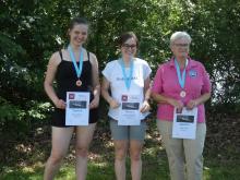 Vítězné dámy: Markéta Bláhová, Dominika Koudelová a Sabine Mergl