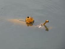 Vítězná ponorka Delta Rolanda Schmucka během soutěžní jízdy