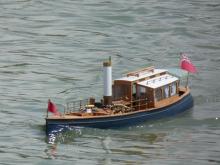 Vítězný parník Topaz maďarského modeláře Dezsö Farkase je postaven v měřítku 1 : 12. 