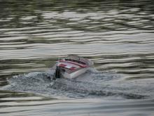 Mahagonový člun jezdil svižně.