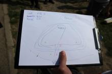 Mapka soutěžní trati s výsledky