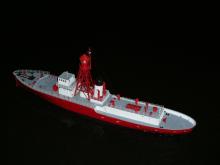 Provizorně opravená majáková loď