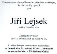 Poslední rozloučení s Jiřím Lejskem